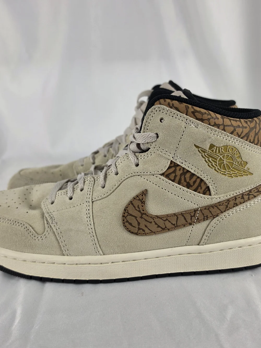 Nike Air Jordan 1 Mid SE Elephant Light Orewood DZ4129-102 Men's Size 10